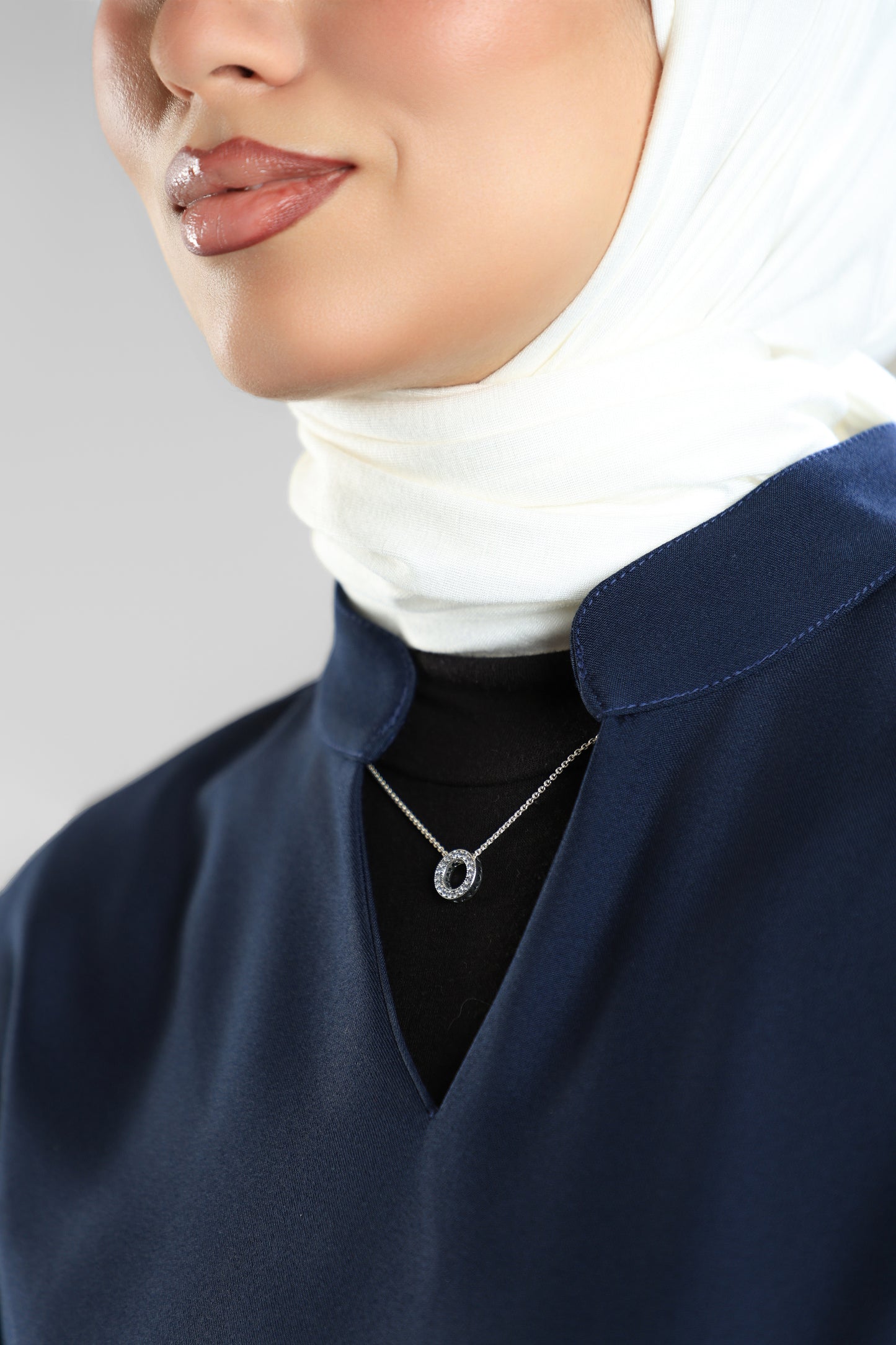 navy blue Modern Classic Scrub Design 90cm - Care Strech Fabric