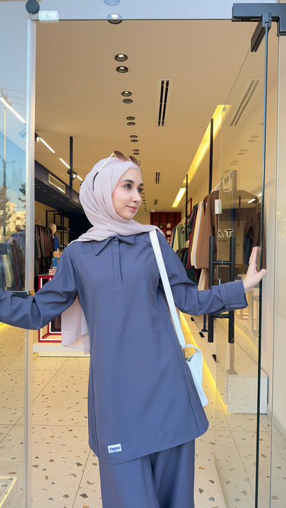 Gray Polo Scrub Design 75cm – Sleek & Chic