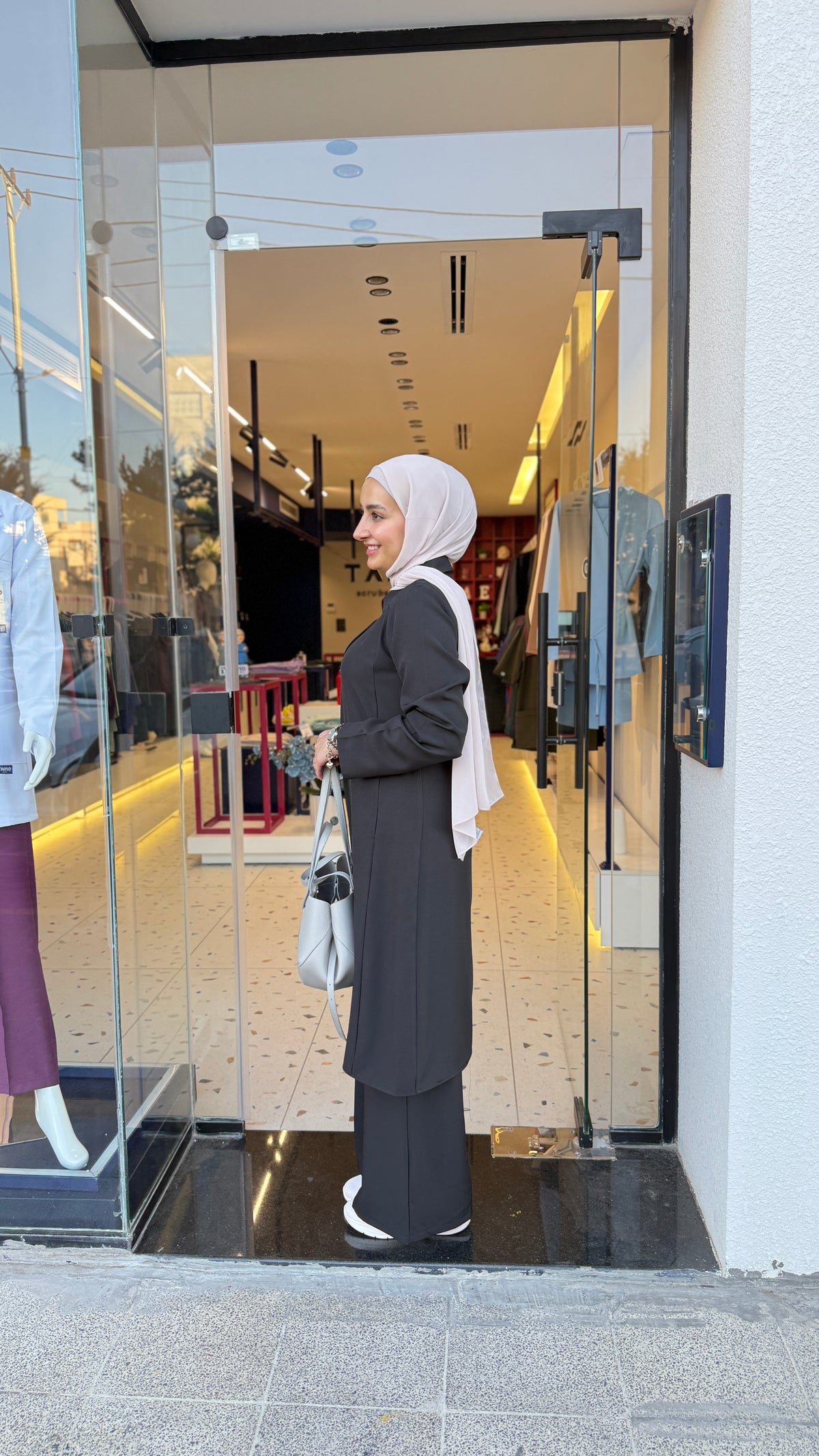 Black Modest fit Polo Scrub Design 105cm – Sleek & Chic
