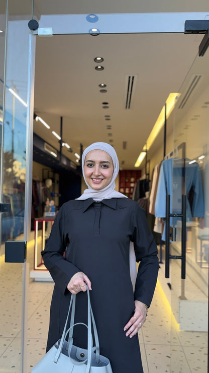 Black Modest fit Polo Scrub Design 105cm – Sleek & Chic