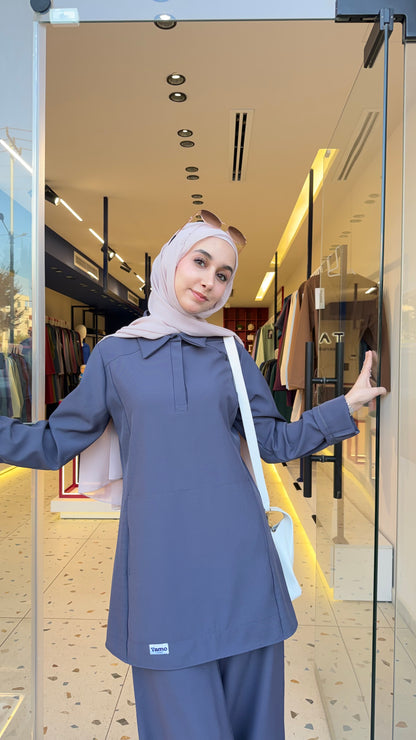 Gray Polo Scrub Design 75cm – Sleek & Chic