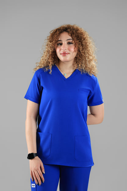 Royal blue Signature V-Neck Scrub Design 70cm – Care Stretch Fabric