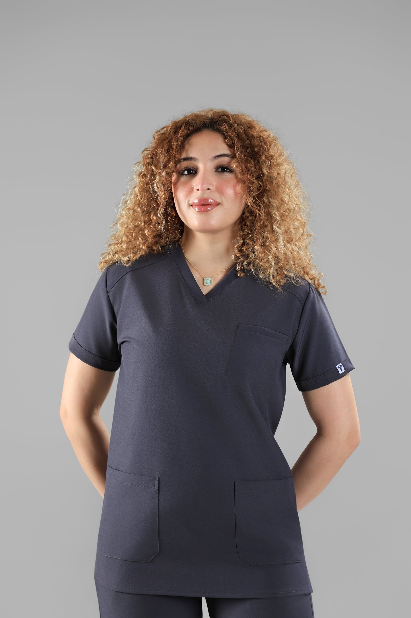 GRAY Signature V-Neck Scrub Design 70cm – Care Stretch Fabric