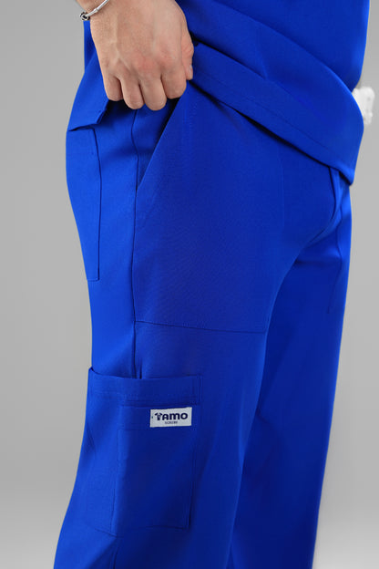 Royal Blue Polo scrub design - care stretch fabric
