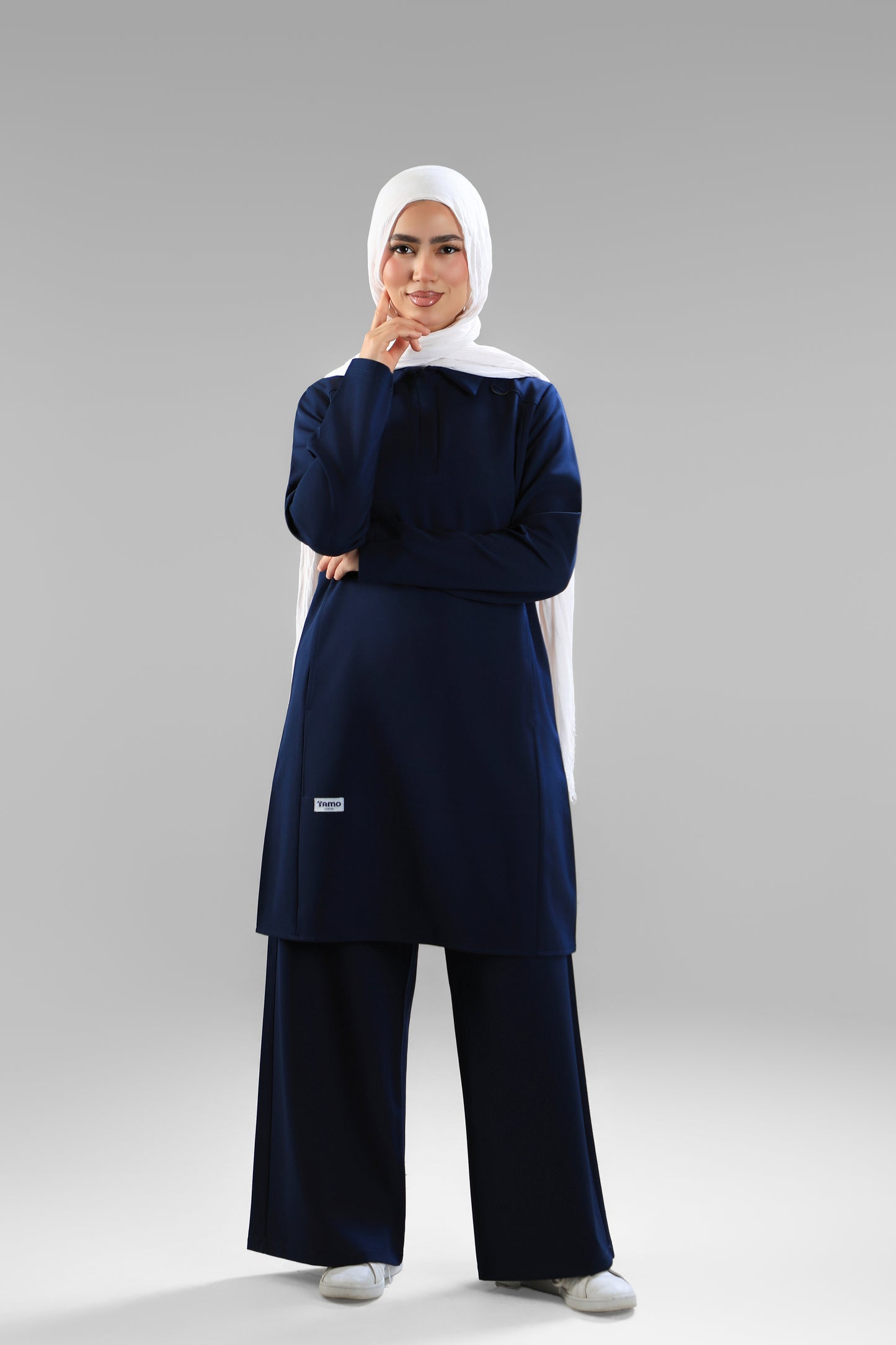 Navy blue Polo Scrub Design 90cm – Sleek & Chic