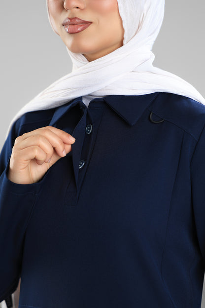 Navy blue Polo Scrub Design 90cm – Sleek & Chic