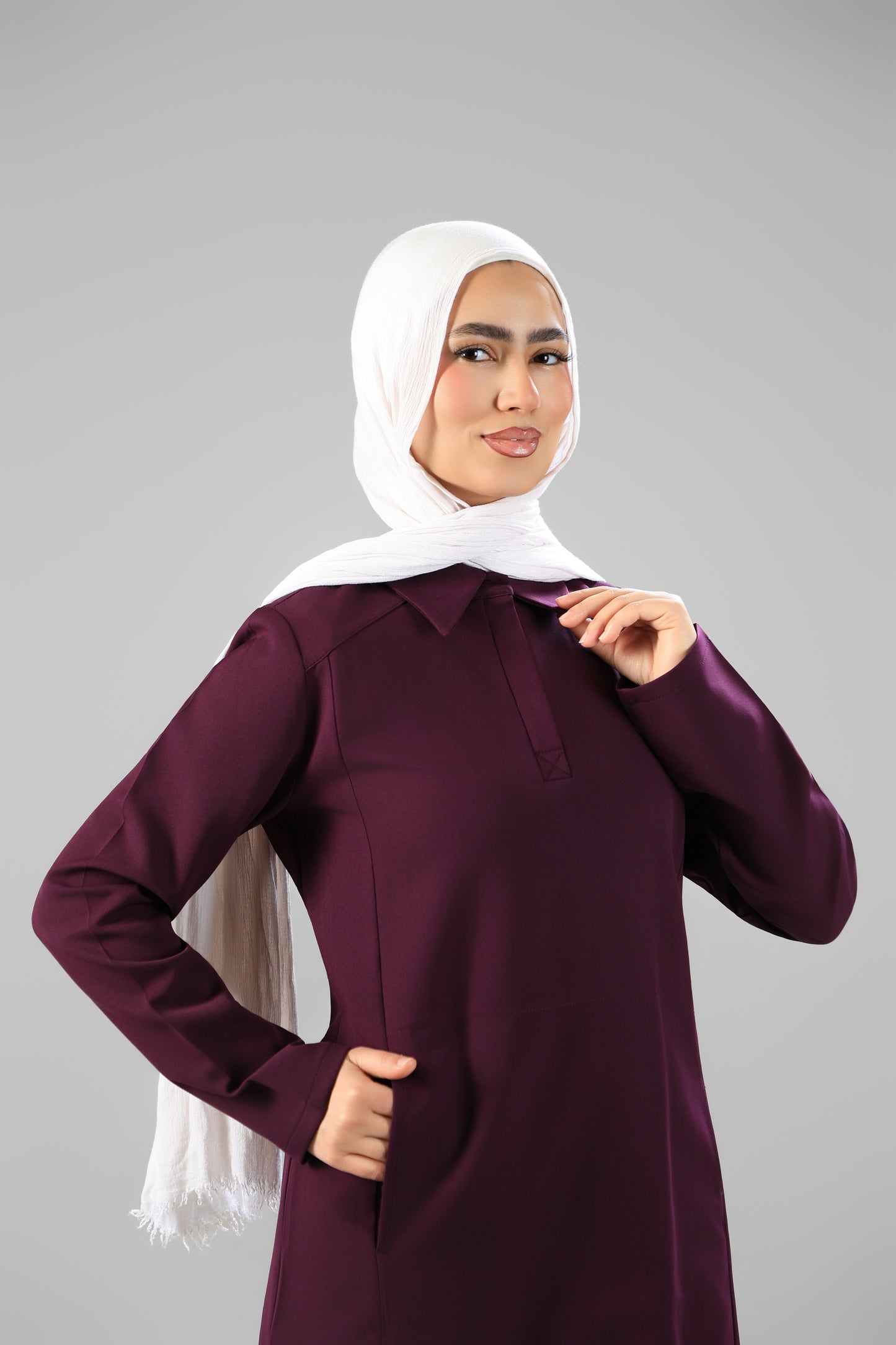 Plum Polo Scrub Design 90cm – Sleek & Chic