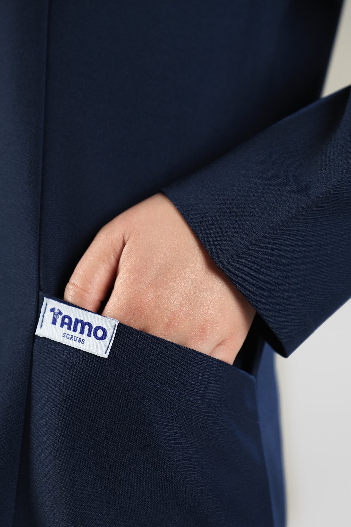 navy blue Modern Classic Scrub Design 90cm - Care Strech Fabric