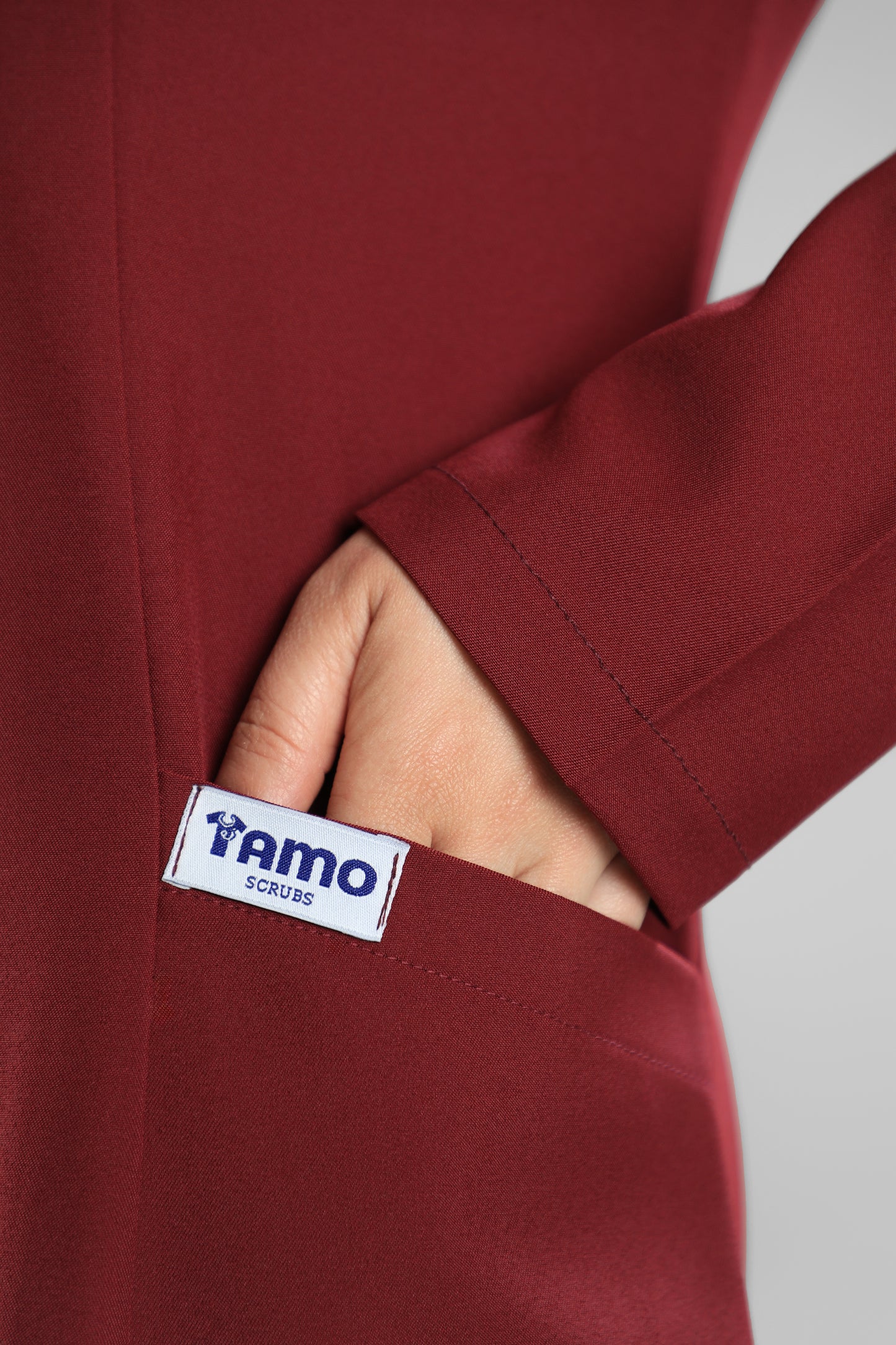 Maroon Modern Classic Scrub Design 90cm - Care Strech Fabric