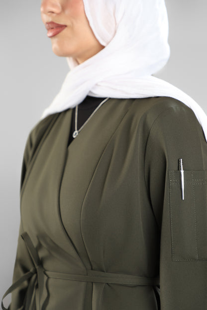 Olive green   Elegant tie scrub design 90 cm -Waterproof fabric  Top length
