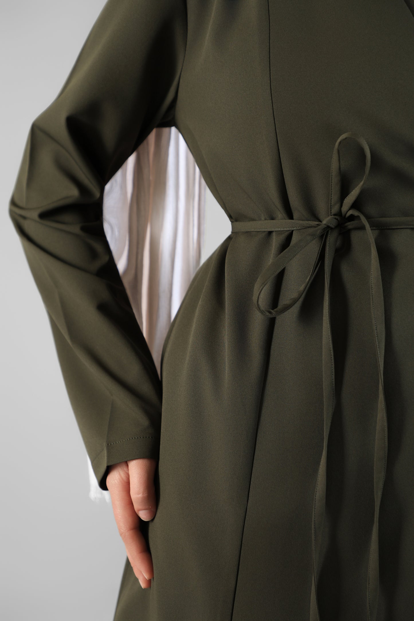 Olive green   Elegant tie scrub design 90 cm -Waterproof fabric  Top length