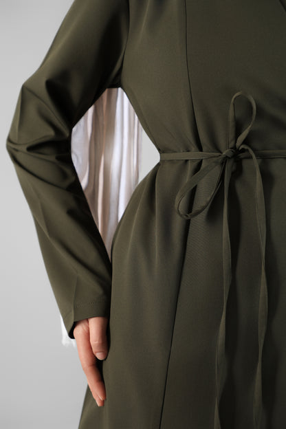Olive green   Elegant tie scrub design 90 cm -Waterproof fabric  Top length