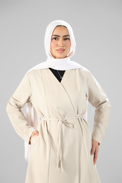 Beige Elegant tie scrub design 90 cm -Waterproof fabric  Top length