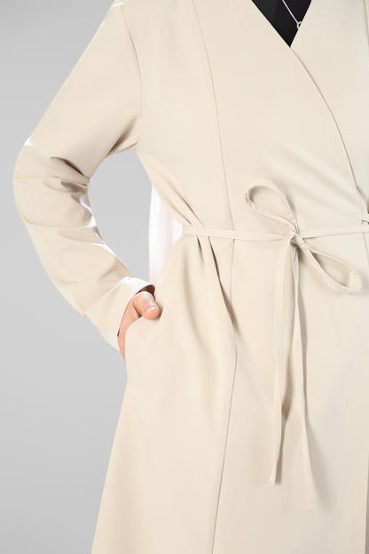 Beige Elegant tie scrub design 90 cm -Waterproof fabric  Top length