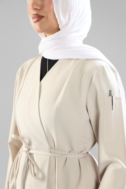 Beige Elegant tie scrub design 90 cm -Waterproof fabric  Top length