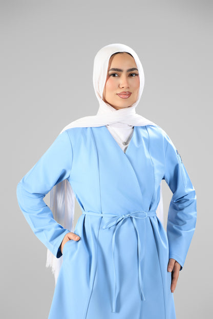 Sky blue Elegant tie scrub design 90 cm -Waterproof fabric  Top length