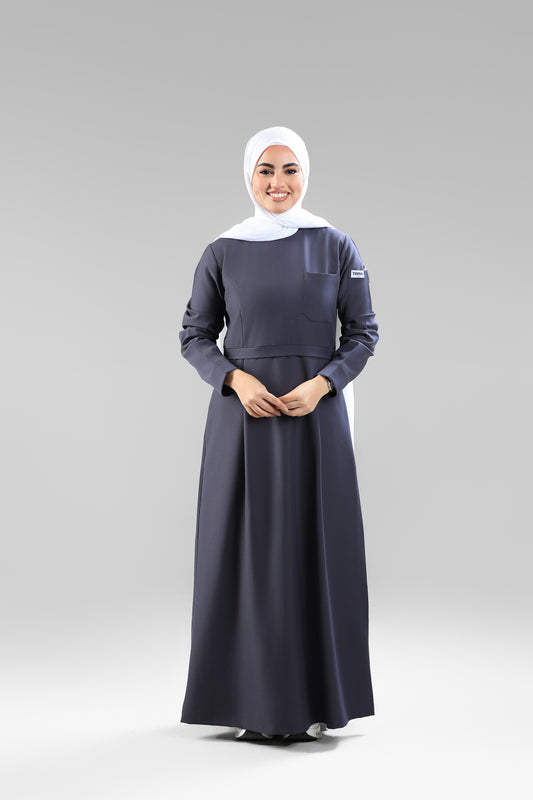 Gray Modest Scrub Dress Design - flowy & elegant  - care strech fabric.
