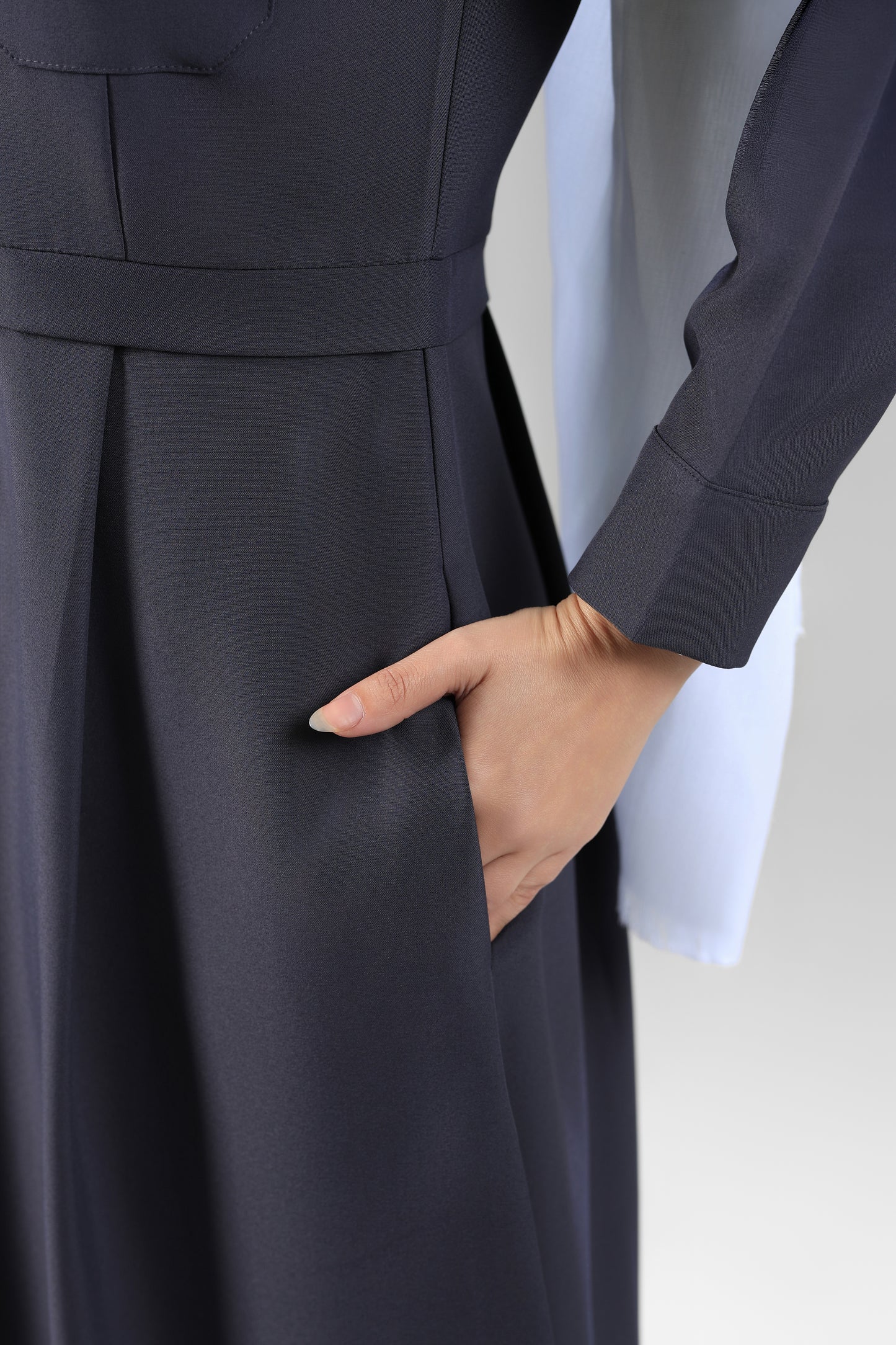 Gray Modest Scrub Dress Design - flowy & elegant  - care strech fabric.