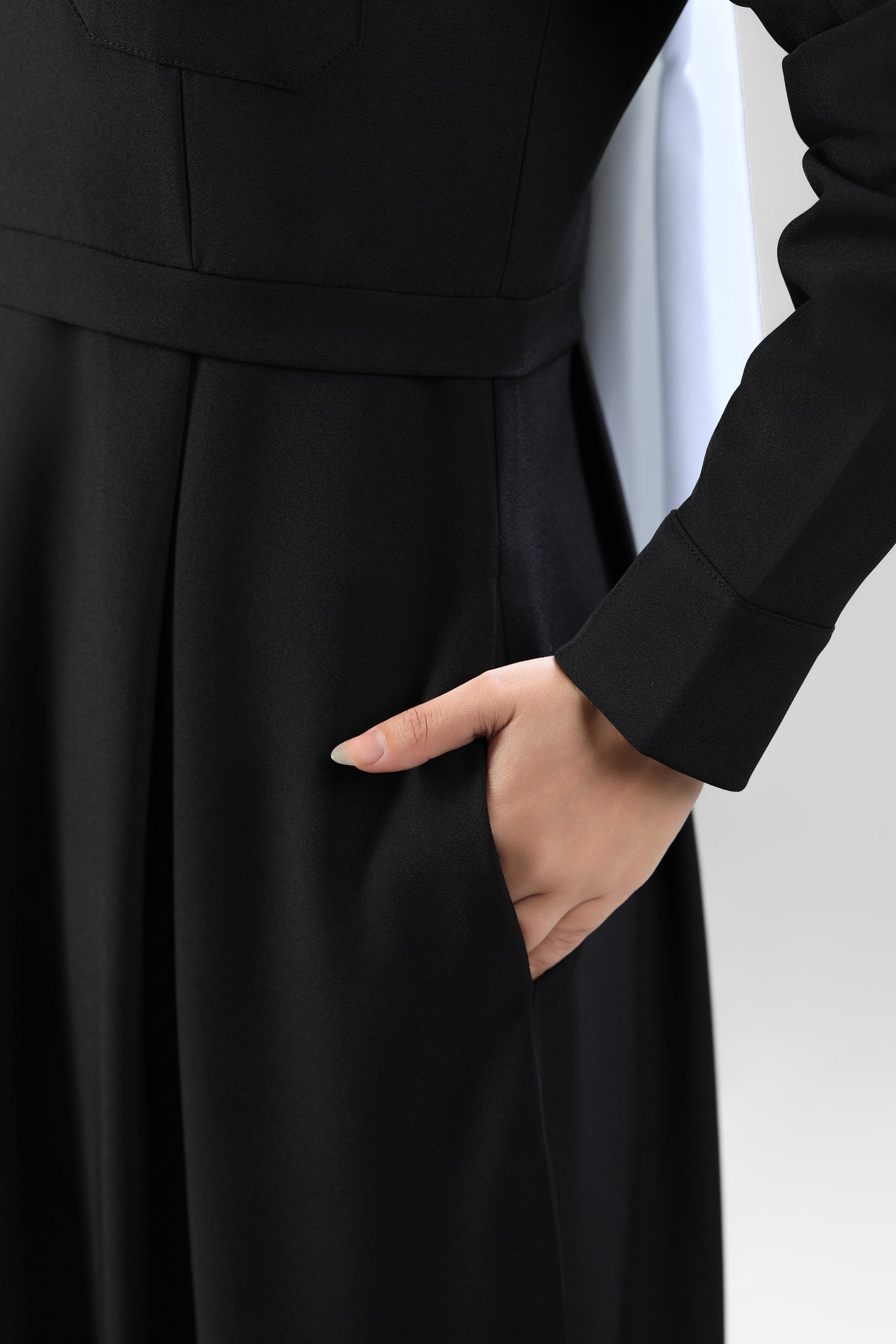 Black Modest Scrub Dress Design - flowy & elegant  - care strech fabric.