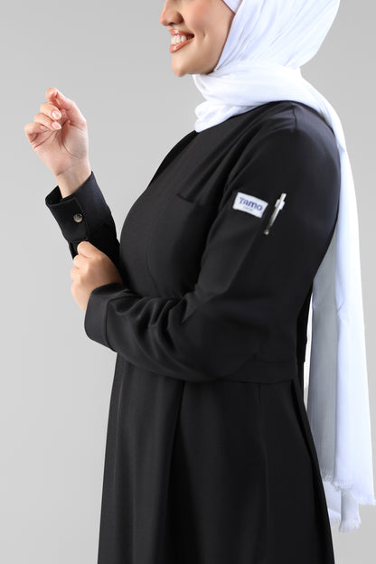 Black Modest Scrub Dress Design - flowy & elegant  - care strech fabric.
