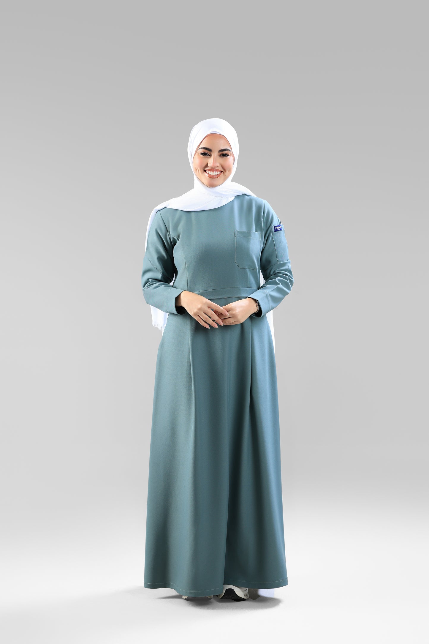 Mint  Modest Scrub Dress Design - flowy & elegant  - care strech fabric.