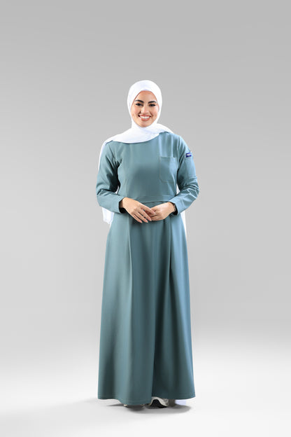 Mint  Modest Scrub Dress Design - flowy & elegant  - care strech fabric.
