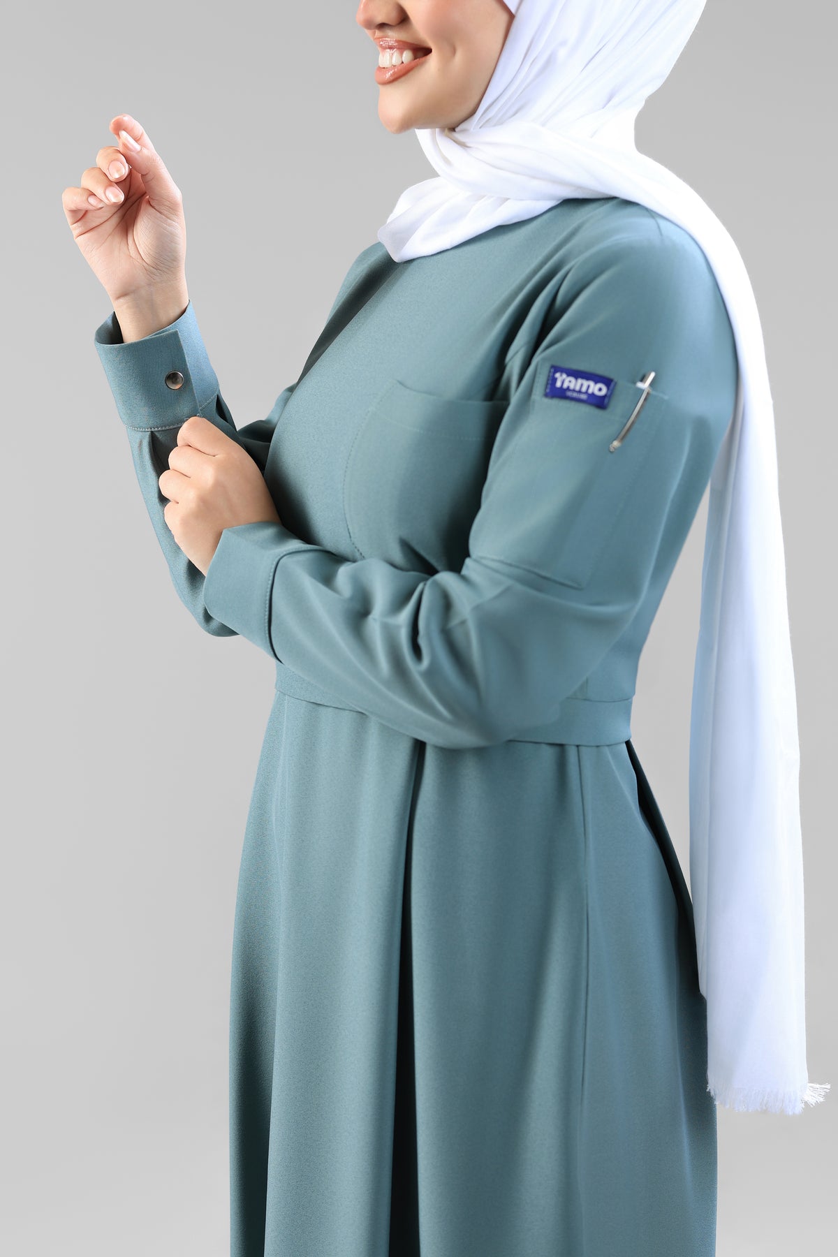Mint  Modest Scrub Dress Design - flowy & elegant  - care strech fabric.