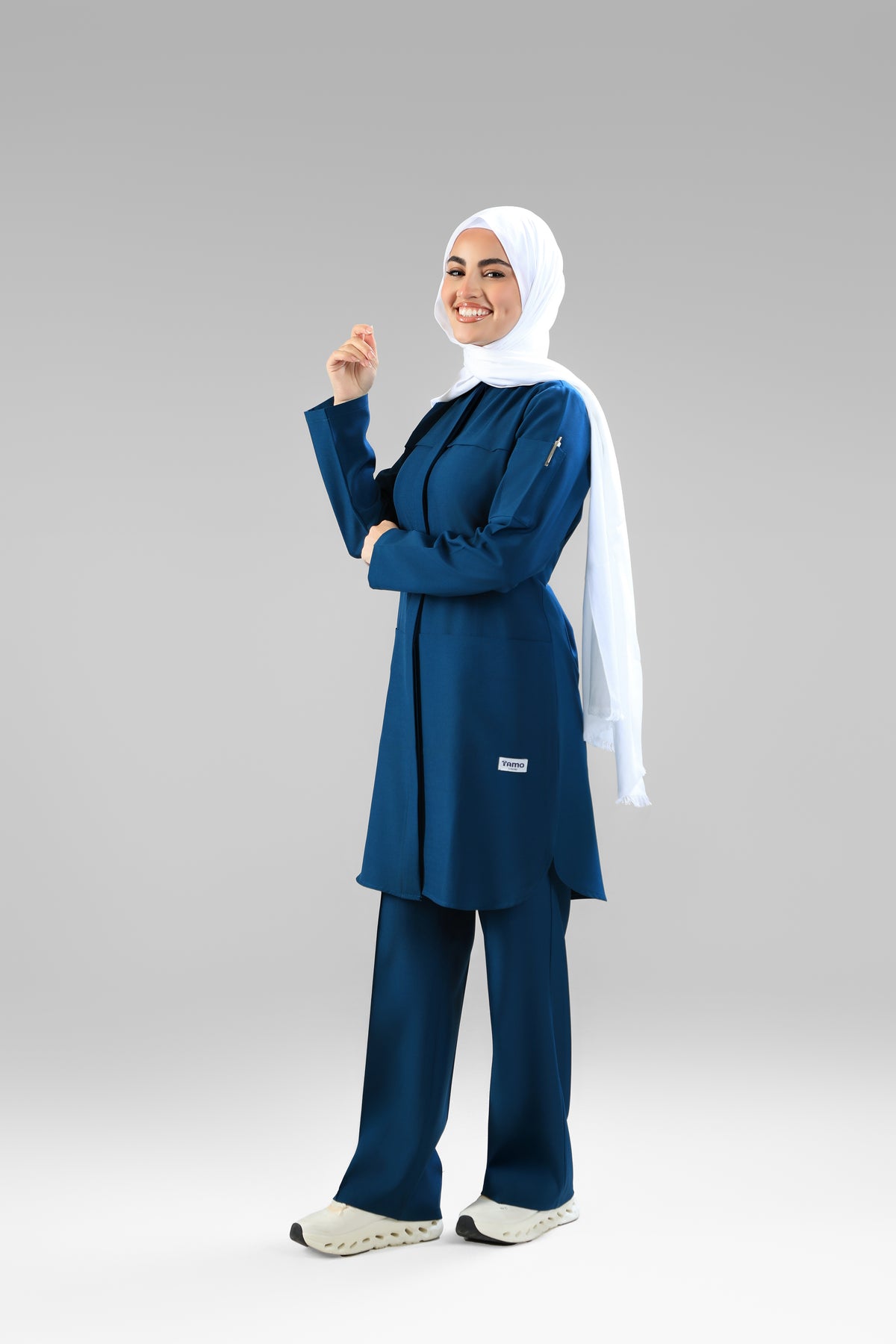 petrol blue Tamo original Design 90cm- signature style - care stretch fabric