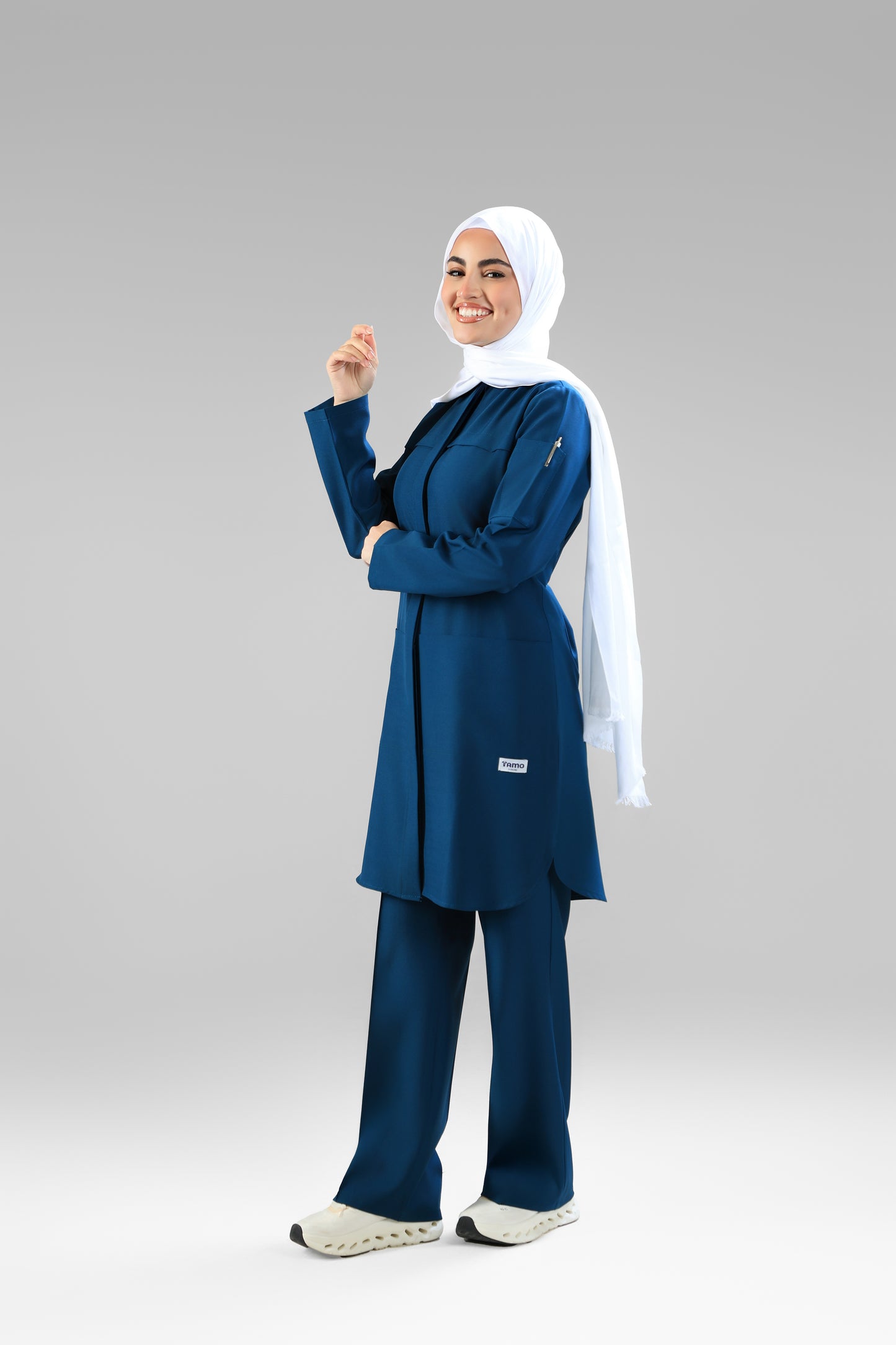 petrol blue Tamo original Design 90cm- signature style - care stretch fabric
