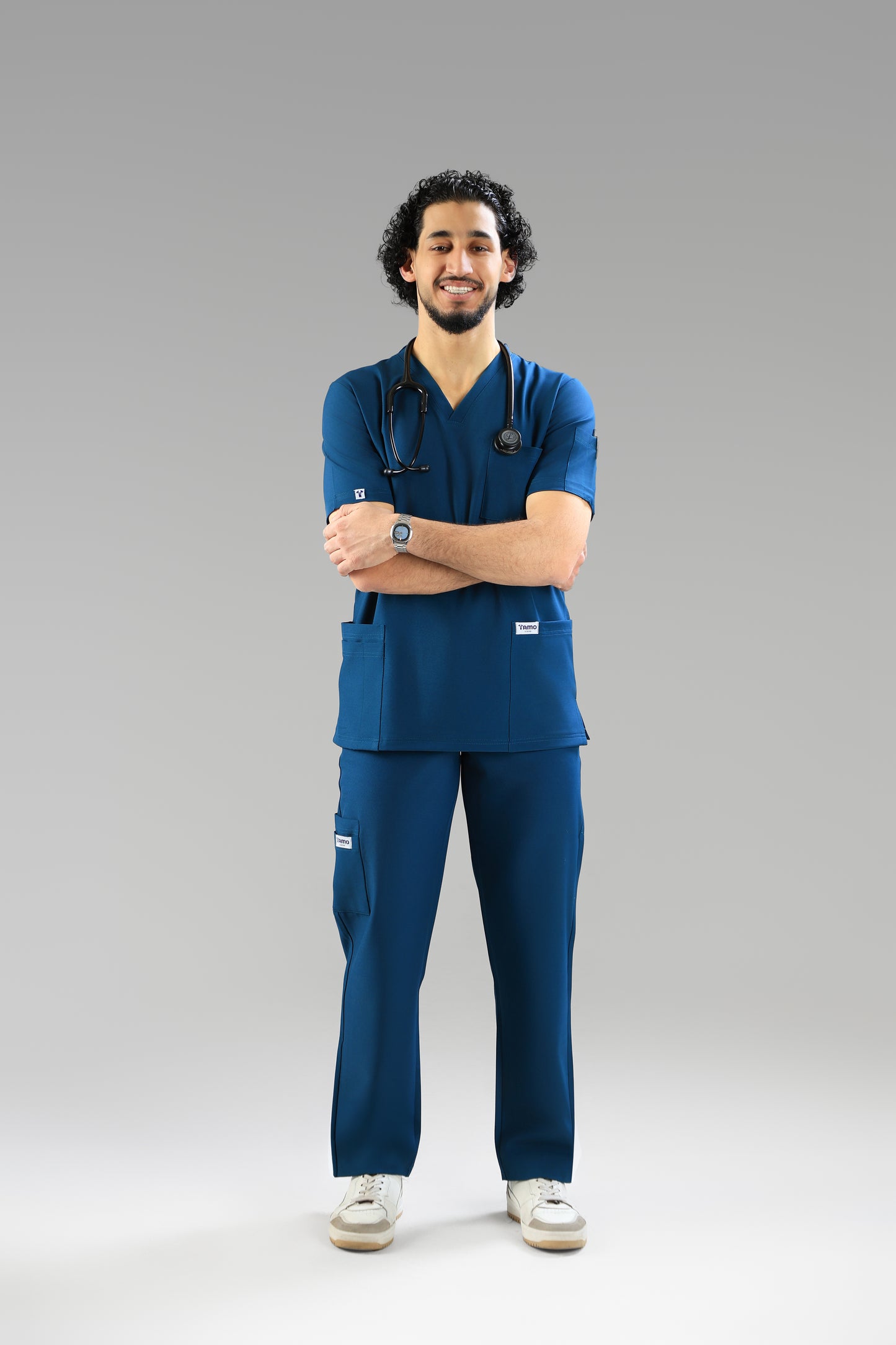 Petrol blue Classic scrub design - care strech fabric