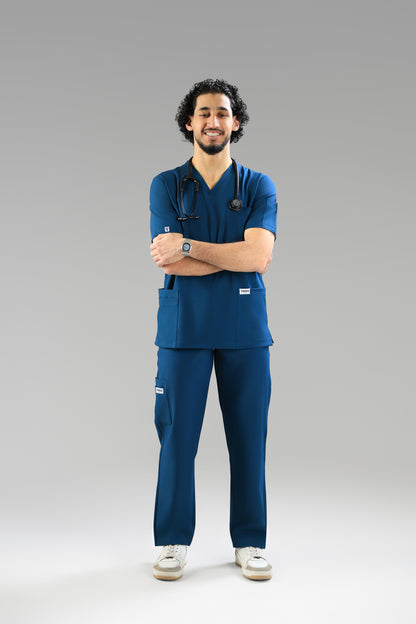 Petrol blue Classic scrub design - care strech fabric