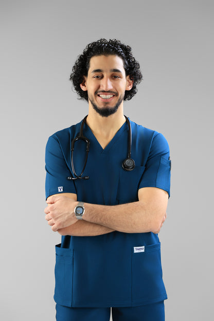 Petrol blue Classic scrub design - care strech fabric