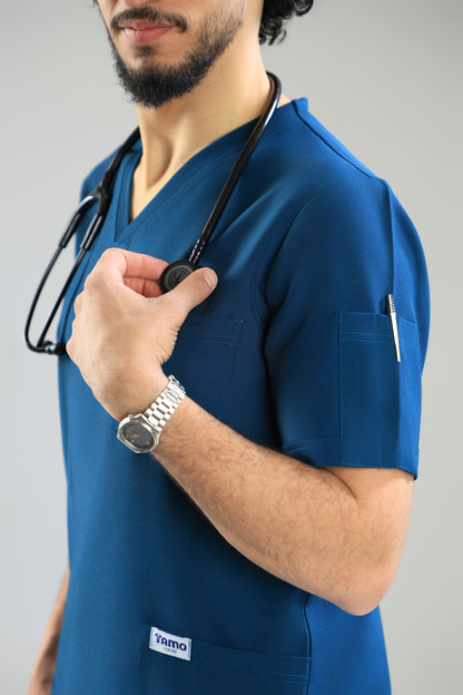 Petrol blue Classic scrub design - care strech fabric