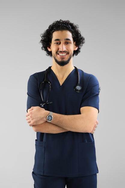 Navy blue Classic scrub design - care strech fabric