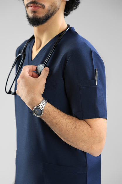 Navy blue Classic scrub design - care strech fabric