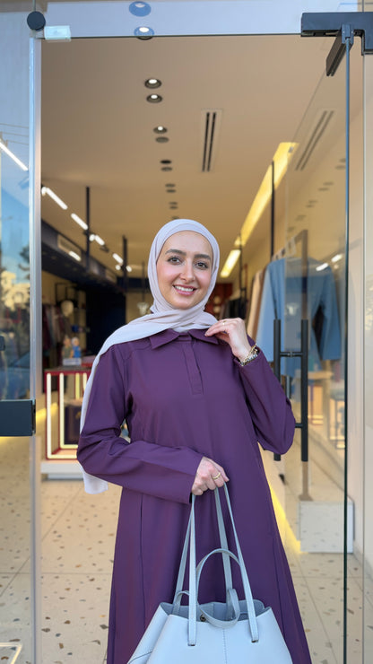 Plum Modest fit Polo Scrub Design 105cm – Sleek & Chic