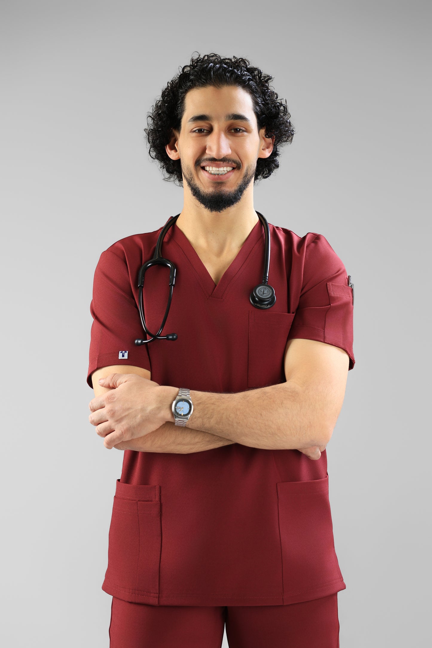 Maroon Classic scrub design - care strech fabric