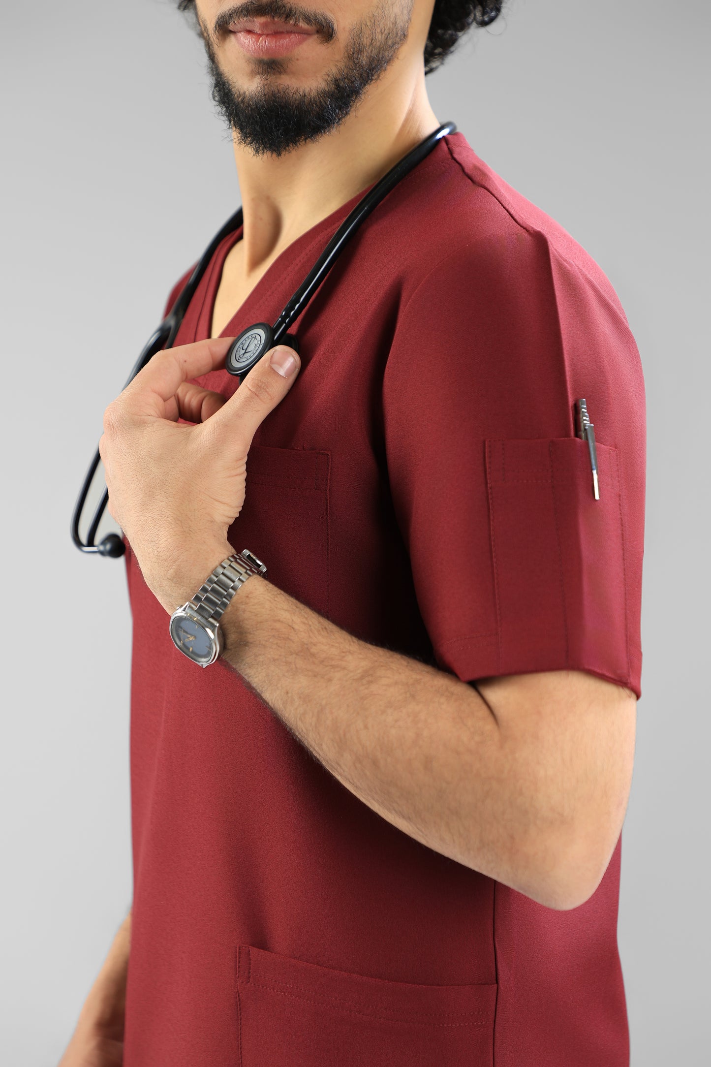 Maroon Classic scrub design - care strech fabric