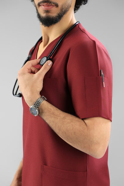 Maroon Classic scrub design - care strech fabric
