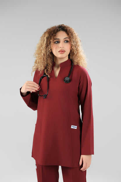 Maroon Modern Classic Scrub Design 75cm - Care Strech Fabric