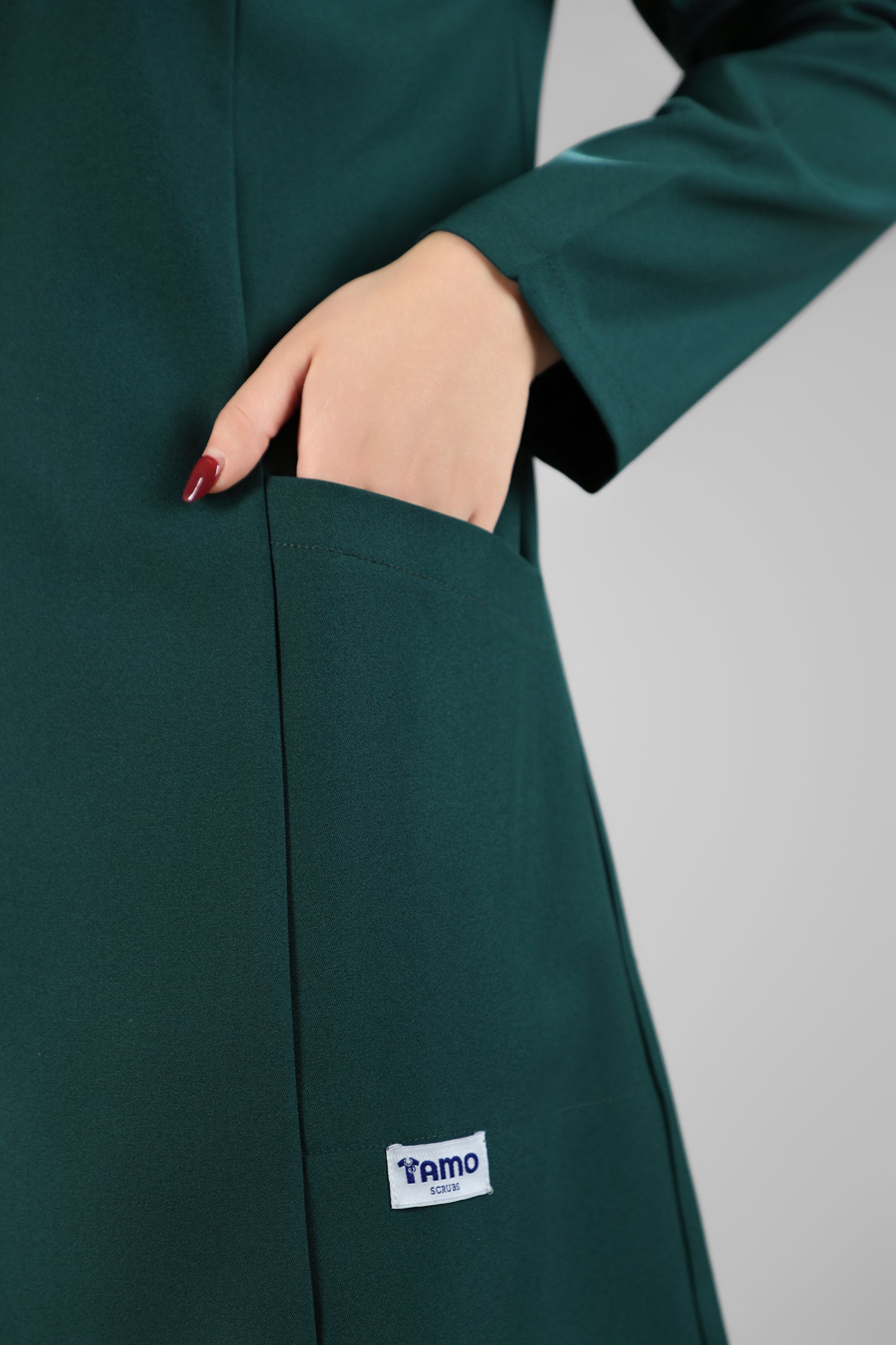 Green Modern Classic Scrub Design 90cm - Care Stretch Fabric