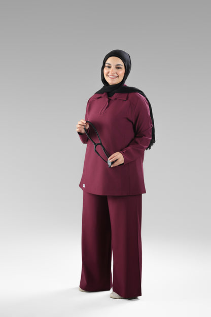 Plum Polo Scrub Design 75cm – Sleek & Chic