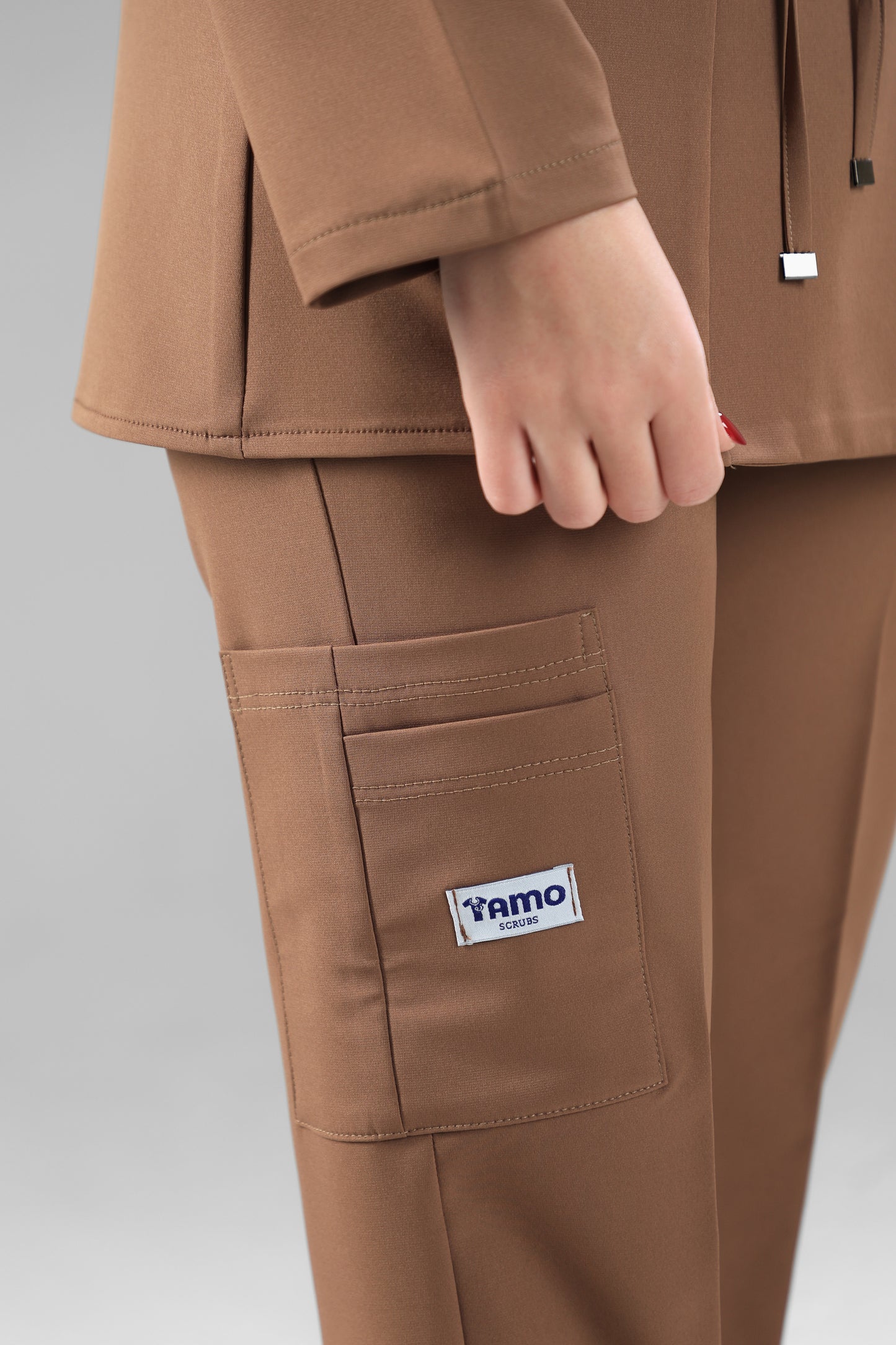 Mocha Elegant tie scrub design 75 cm -Waterproof fabric  Top length