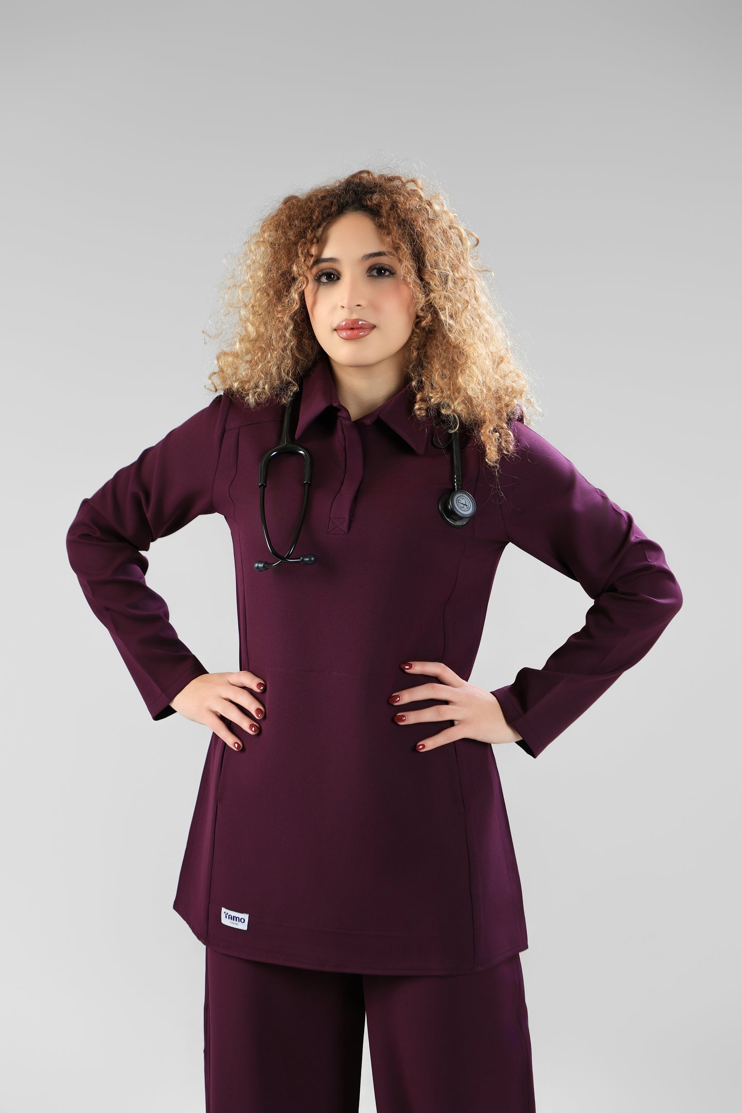 Plum Polo Scrub Design 75cm – Sleek & Chic