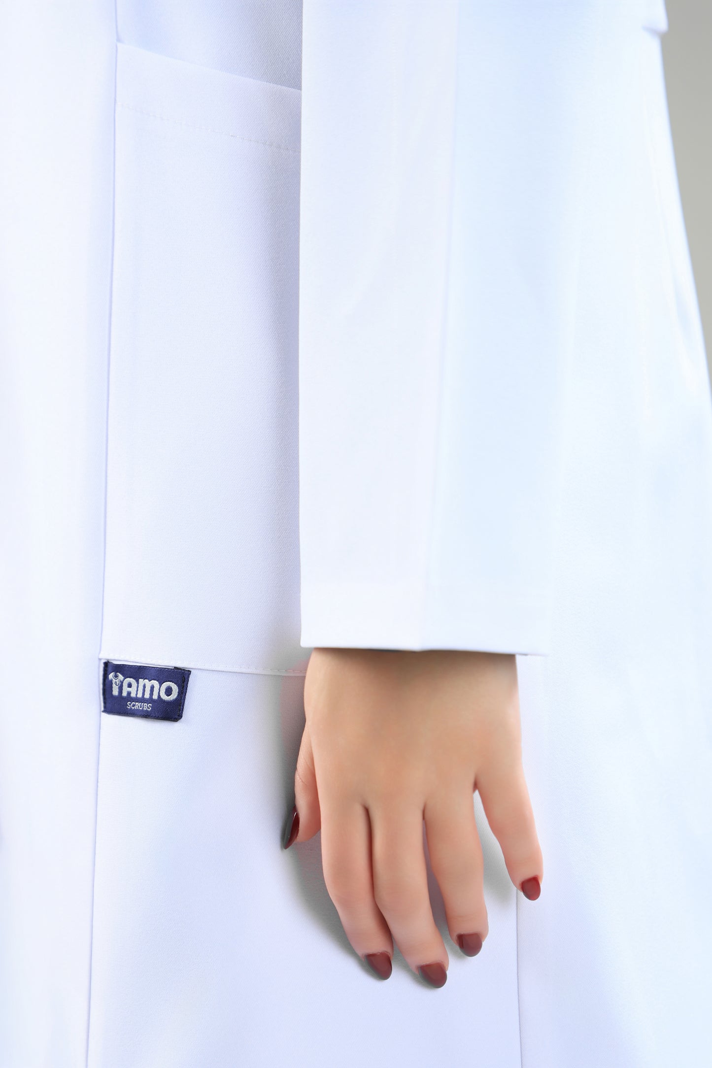 White Tamo Elegant Lab Coat - care strech fabric- Length 90cm