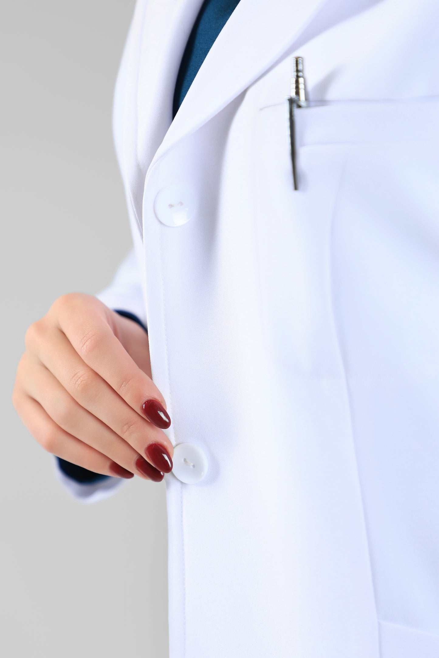 White Tamo Elegant Lab Coat - care strech fabric- Length 90cm