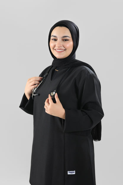 black Modern Classic Scrub Design 80cm - Care Strech Fabric