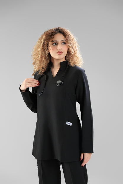 black Modern Classic Scrub Design 75cm - Care Strech Fabric