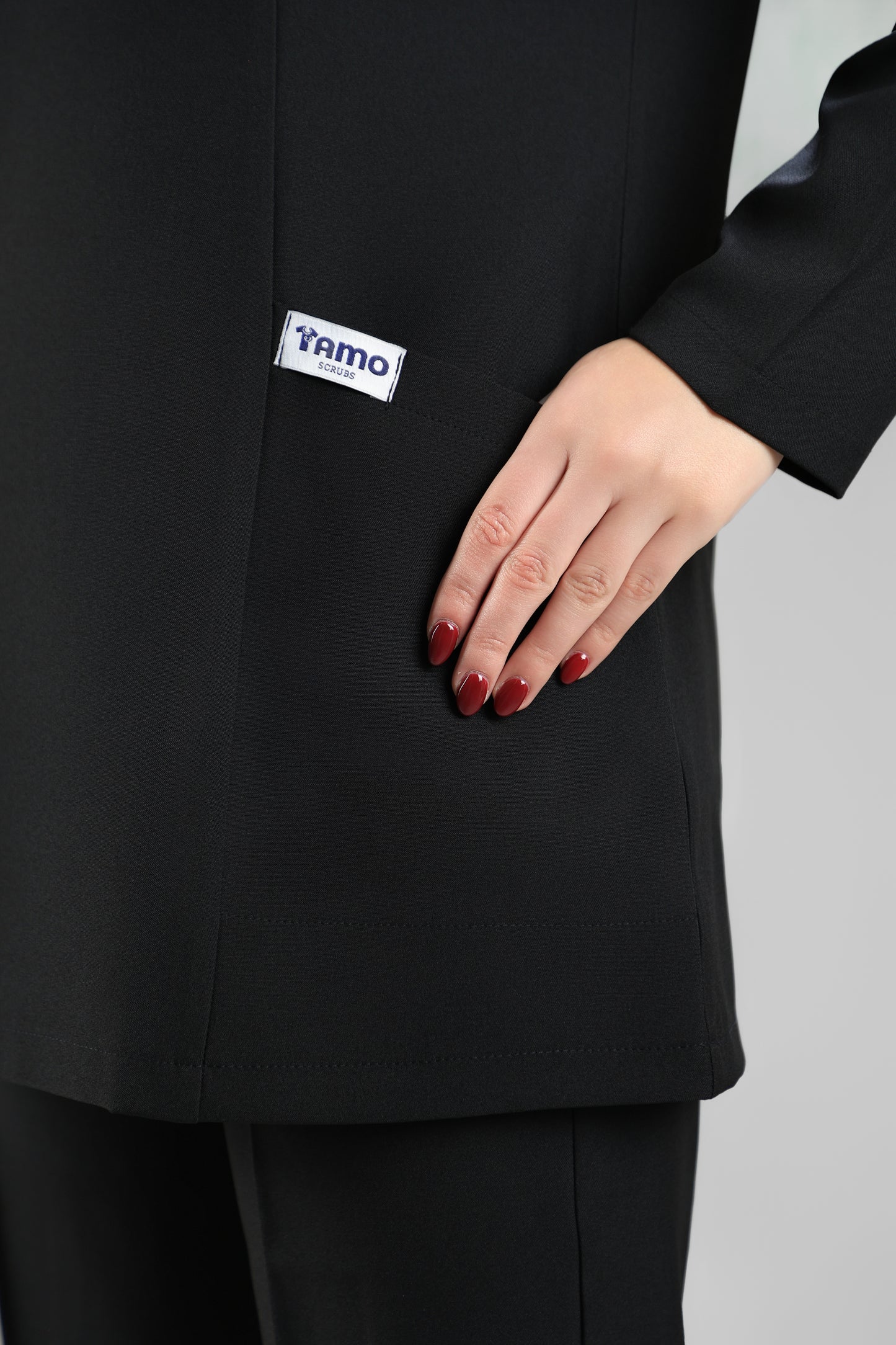 black Modern Classic Scrub Design 75cm - Care Strech Fabric