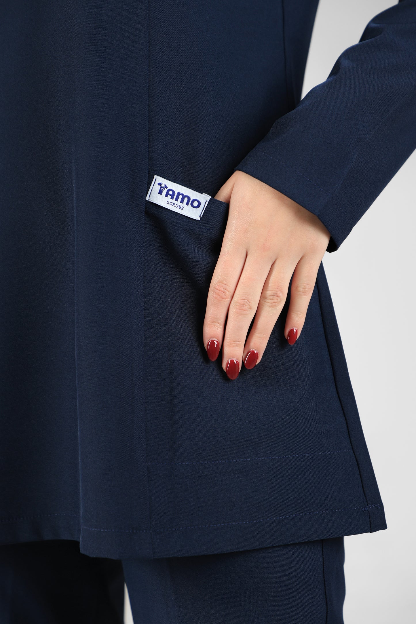 navy blue Modern Classic Scrub Design 75cm - Care Strech Fabric